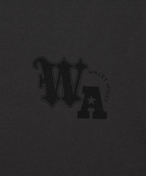 Wacky WiLLy(ワッキーウィリー)の「WOMEN'S GRAPHIC BUTTON OFF-SHOULDER SHORT SLEEVE T-SHIRT(Tシャツ/カットソー・レディース・チャコールグレー/ブラック・FREE)」の13枚目の写真
