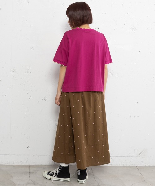 POU DOU DOU(プードゥドゥ)の「なみなみニットリブTee(Tシャツ/カットソー・レディース・オフホワイト/ダークグレー/パープル・3)」の7枚目の写真