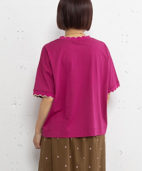 POU DOU DOU(プードゥドゥ)の「なみなみニットリブTee(Tシャツ/カットソー・レディース・オフホワイト/ダークグレー/パープル・3)」の11枚目の写真