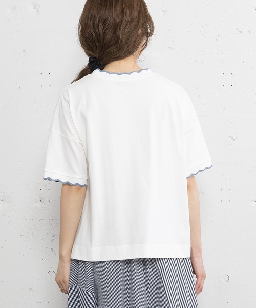 POU DOU DOU(プードゥドゥ)の「なみなみニットリブTee(Tシャツ/カットソー・レディース・オフホワイト/ダークグレー/パープル・3)」の19枚目の写真