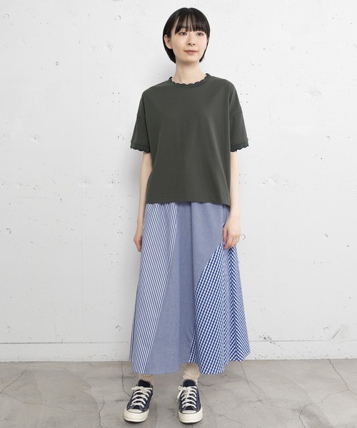 POU DOU DOU(プードゥドゥ)の「なみなみニットリブTee(Tシャツ/カットソー・レディース・オフホワイト/ダークグレー/パープル・3)」の21枚目の写真