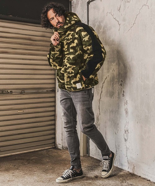 wjk reluxe（ダブルジェーケーリラックス）の「mpa4182- Camouflage Boa Hoodie ボアパーカー(WR26W-10)（パーカー・メンズ・グリーン系カモフラージュ/カモフラージュ/ブラック・M/S/L）」の9枚目の写真
