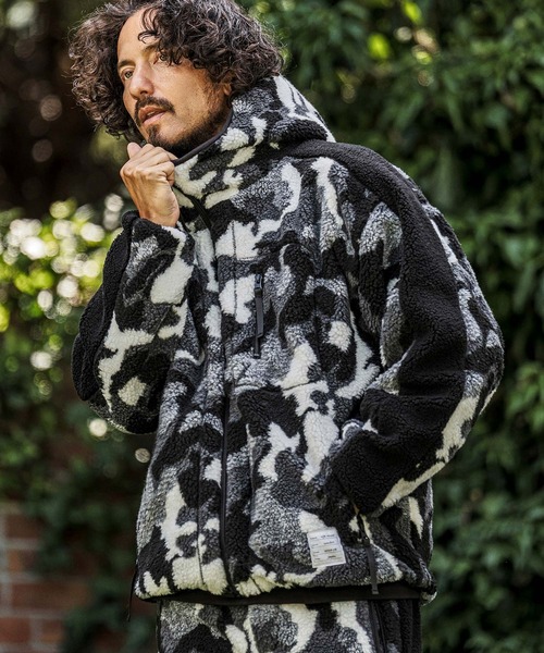 wjk reluxe（ダブルジェーケーリラックス）の「mpa4182- Camouflage Boa Hoodie ボアパーカー(WR26W-10)（パーカー・メンズ・グリーン系カモフラージュ/カモフラージュ/ブラック・M/S/L）」の10枚目の写真