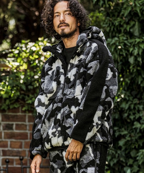 wjk reluxe（ダブルジェーケーリラックス）の「mpa4182- Camouflage Boa Hoodie ボアパーカー(WR26W-10)（パーカー・メンズ・グリーン系カモフラージュ/カモフラージュ/ブラック・M/S/L）」の12枚目の写真