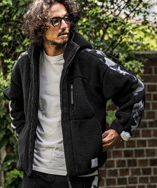 wjk reluxe（ダブルジェーケーリラックス）の「mpa4182- Camouflage Boa Hoodie ボアパーカー(WR26W-10)（パーカー・メンズ・グリーン系カモフラージュ/カモフラージュ/ブラック・M/S/L）」の16枚目の写真