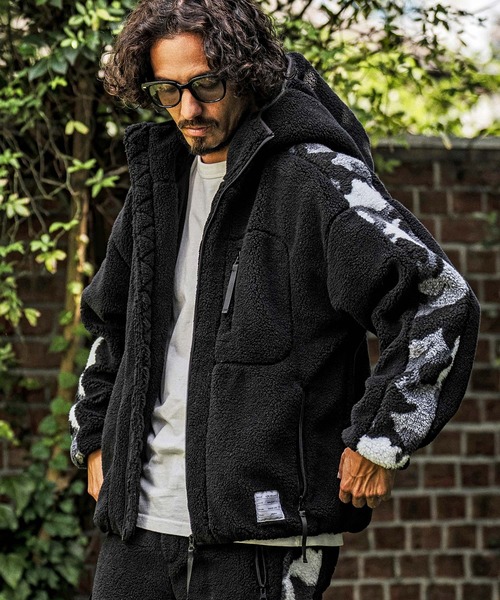 wjk reluxe（ダブルジェーケーリラックス）の「mpa4182- Camouflage Boa Hoodie ボアパーカー(WR26W-10)（パーカー・メンズ・グリーン系カモフラージュ/カモフラージュ/ブラック・M/S/L）」の18枚目の写真