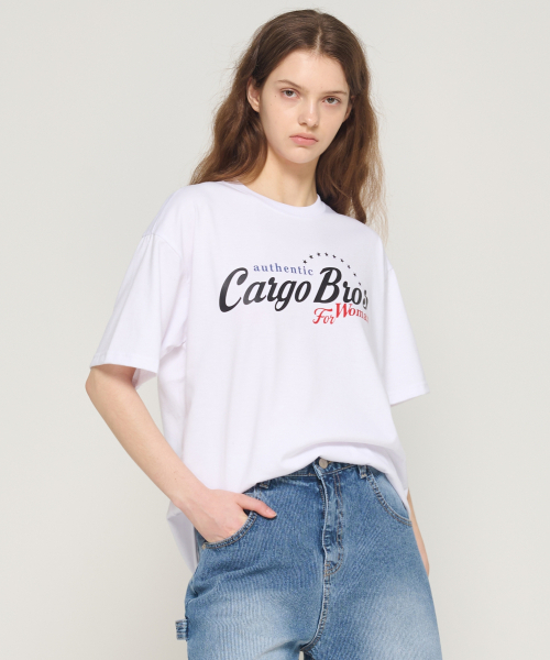 CARGOBROS FOR WOMAN(カーゴブロスフォーウィメン)の「レトロロゴ半袖Tシャツ(ホワイト)(Tシャツ/カットソー・レディース・その他・2XL/MEDIUM/LARGE/SMALL/X-LARGE)」の4枚目の写真