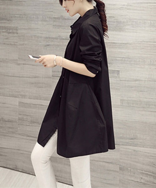 Flugge(フラッジー)の「ミドル丈フレアシャツ(シャツ/ブラウス・レディース・ホワイト/ブラック・MEDIUM/LARGE)」の5枚目の写真