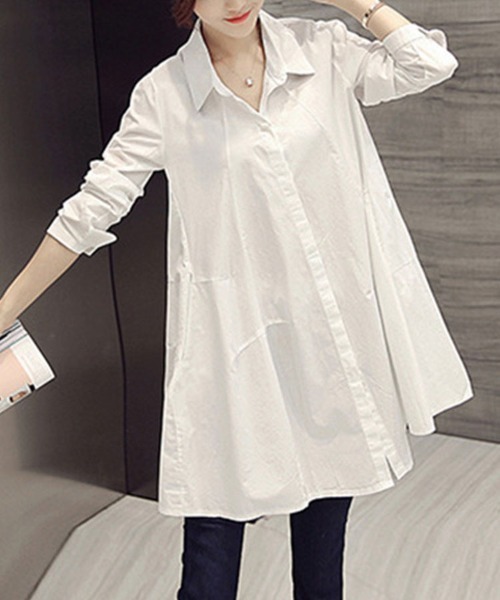 Flugge(フラッジー)の「ミドル丈フレアシャツ(シャツ/ブラウス・レディース・ホワイト/ブラック・MEDIUM/LARGE)」の6枚目の写真