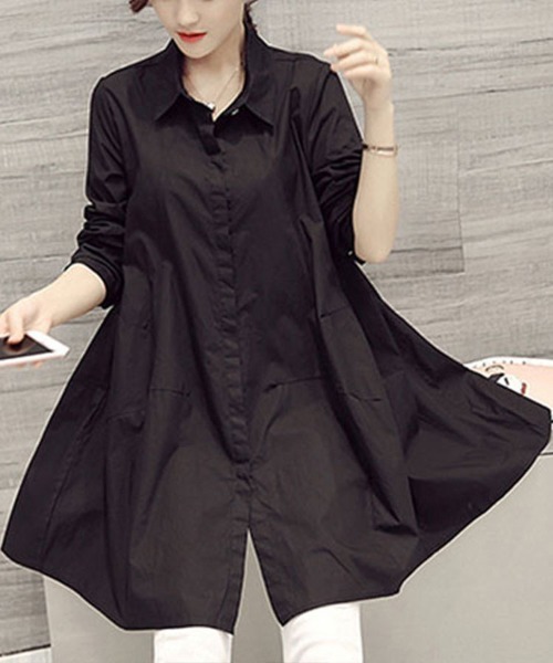 Flugge(フラッジー)の「ミドル丈フレアシャツ(シャツ/ブラウス・レディース・ホワイト/ブラック・MEDIUM/LARGE)」の11枚目の写真