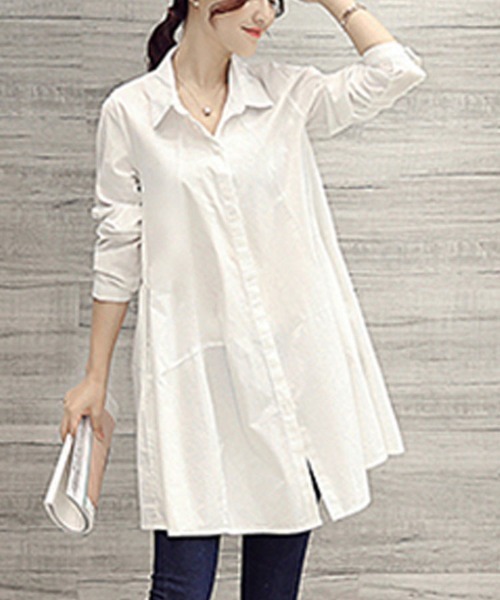 Flugge(フラッジー)の「ミドル丈フレアシャツ(シャツ/ブラウス・レディース・ホワイト/ブラック・MEDIUM/LARGE)」の12枚目の写真