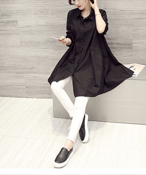 Flugge(フラッジー)の「ミドル丈フレアシャツ(シャツ/ブラウス・レディース・ホワイト/ブラック・MEDIUM/LARGE)」の14枚目の写真