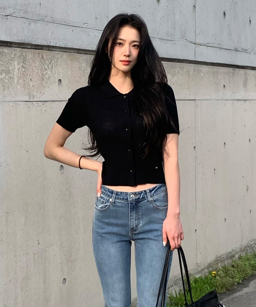 PLAC WOMEN(プレイス・ウィメン)の「スリムニットハーフカーディガン2カラー(ニット/セーター・レディース・ブラック/ライトグレー・SMALL/MEDIUM)」の3枚目の写真