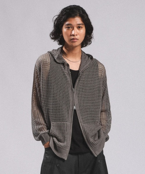 Loose Mesh Zip‑Up Hoodie — свободное худи‑сетка на молнии