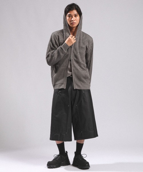 RAGEBLUE（レイジブルー）の「LOOSE MESH ZIP-UP HOODIE/ルーズメッシュZIPパーカー（パーカー・メンズ・ブラック/グレー・FREE）」の21枚目の写真