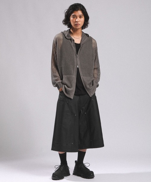 RAGEBLUE（レイジブルー）の「LOOSE MESH ZIP-UP HOODIE/ルーズメッシュZIPパーカー（パーカー・メンズ・ブラック/グレー・FREE）」の22枚目の写真
