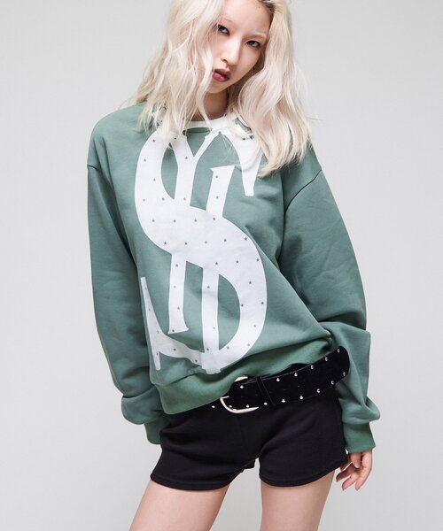 Sourcream(サワークリーム)の「【26AW LOOK掲載品番】【Sourcream】$クルースエット(スウェット・レディース・チャコールグレー/ブラック/グリーン・SMALL/MEDIUM)」の3枚目の写真