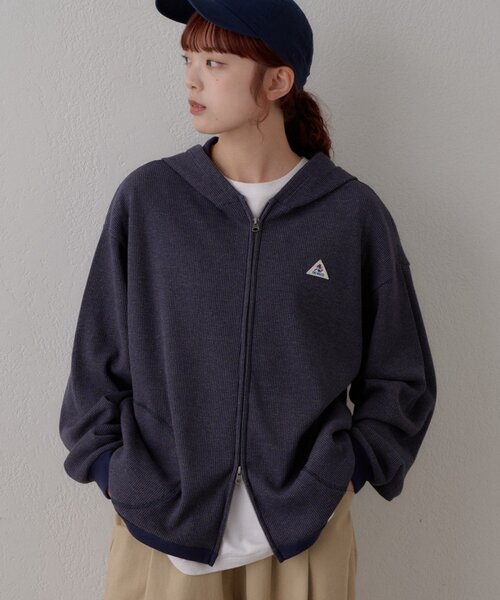 GEVACO(ゲバコ)の「【GEVACO】ワッフル杢ジップパーカー(Tシャツ/カットソー・メンズ・レッド/ネイビー・MEDIUM/LARGE)」の8枚目の写真