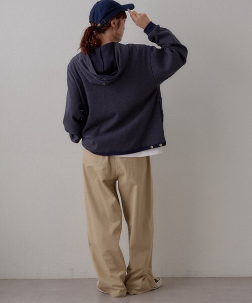 GEVACO(ゲバコ)の「【GEVACO】ワッフル杢ジップパーカー(Tシャツ/カットソー・メンズ・レッド/ネイビー・MEDIUM/LARGE)」の14枚目の写真