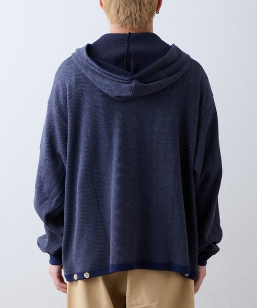 GEVACO(ゲバコ)の「【GEVACO】ワッフル杢ジップパーカー(Tシャツ/カットソー・メンズ・レッド/ネイビー・MEDIUM/LARGE)」の17枚目の写真