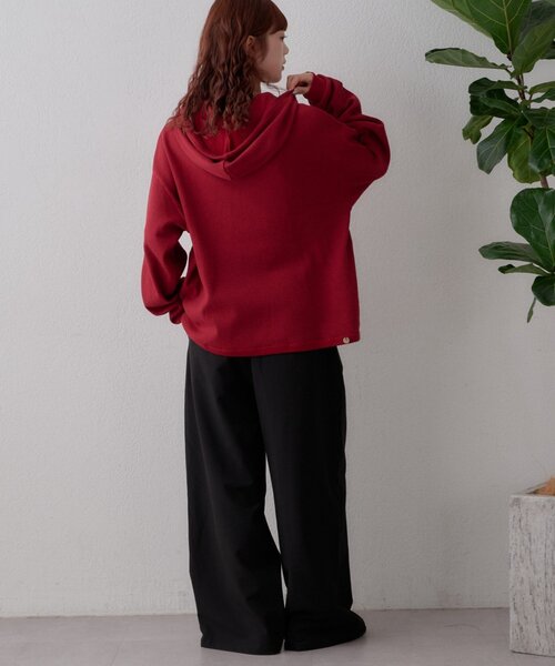 GEVACO(ゲバコ)の「【GEVACO】ワッフル杢ジップパーカー(Tシャツ/カットソー・メンズ・レッド/ネイビー・MEDIUM/LARGE)」の7枚目の写真