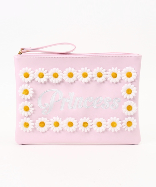 ヴィンテージ■フラワー クラッチ 刺繍 ハンドバッグ 淡いピンク セール】WEGO/フラワー刺繍クラッチバッグ（クラッチバッグ