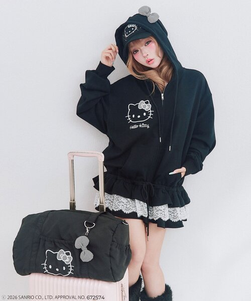 OLIVE des OLIVE(オリーブデオリーブ)の「HELLO KITTY パーカー(パーカー・レディース・ピンク/ブラック・FREE)」の4枚目の写真