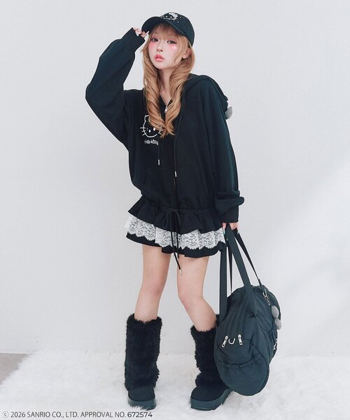 OLIVE des OLIVE(オリーブデオリーブ)の「HELLO KITTY パーカー(パーカー・レディース・ピンク/ブラック・FREE)」の18枚目の写真