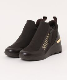 【MUUM】ムーム ロゴサイドジッパー付き ニットハイカットスニーカー
