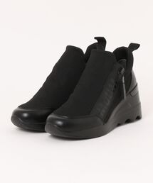 【MUUM】ムーム ロゴサイドジッパー付き ニットハイカットスニーカー