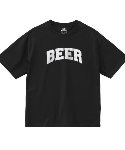 NOBOUND（ノーバウンド）の「NOBOUND（ノーバウンド） 半袖Tシャツ BEER ビール ロゴ プリント ビッグシルエット トップス カットソー メンズ ユニセックス（Tシャツ/カットソー・メンズ・ホワイト/ブラック/ネイビー・M/L/XL）」の3枚目の写真