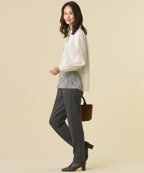 J.PRESS(ジェイプレス)の「デュアルウォーム ポンチ イージー テーパード パンツ(その他パンツ・レディース・ブラック系/ネイビー系/ライトグレー系・7/9/11)」の7枚目の写真