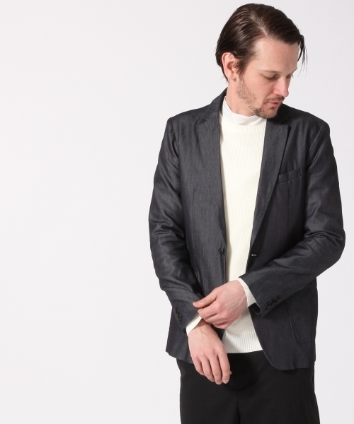 HARE（ハレ）の「デニムテーラードジャケット(HARE)（デニムジャケット・メンズ・ネイビー/ブルー・MEDIUM/LARGE/SMALL）」の2枚目の写真
