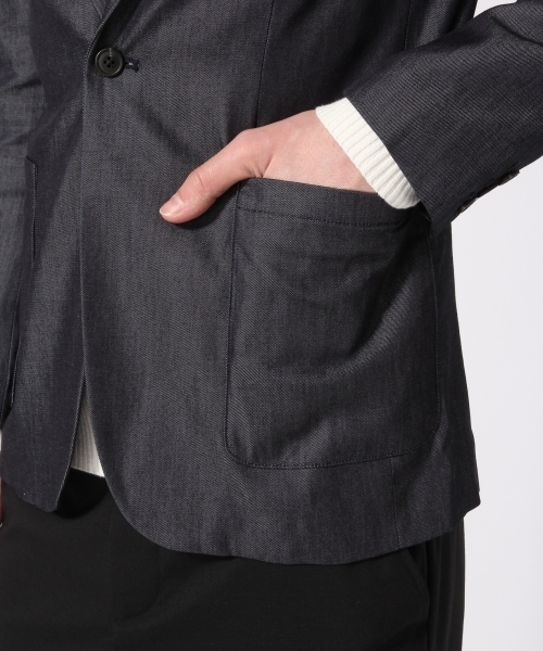 HARE（ハレ）の「デニムテーラードジャケット(HARE)（デニムジャケット・メンズ・ネイビー/ブルー・MEDIUM/LARGE/SMALL）」の10枚目の写真