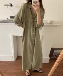 ポケット シャツワンピース