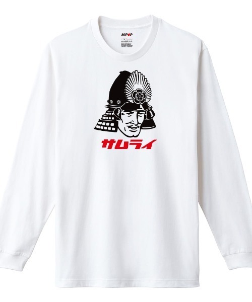 NIPOP(ニポップ)の「NIPOP(ニポップ) 長袖Tシャツ 侍 武士 和 プリント インバウンド お土産 ロンT トップス メンズ ユニセックス(Tシャツ/カットソー・メンズ・ホワイト/ヘザーグレー/ブラック・XL/L/M)」の2枚目の写真