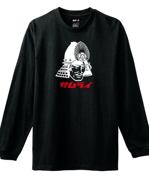 NIPOP(ニポップ)の「NIPOP(ニポップ) 長袖Tシャツ 侍 武士 和 プリント インバウンド お土産 ロンT トップス メンズ ユニセックス(Tシャツ/カットソー・メンズ・ホワイト/ヘザーグレー/ブラック・XL/L/M)」の1枚目の写真