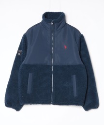 TANGRAM（タングラム）の「U.S. POLO ASSN./ユーエスポロアッスン ブランドロゴ 切り替えデザイン ボアジャケット（ブルゾン）」