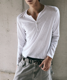 LEARVE（ルアブ）の「ナダル スラブヘンリーネック ロングスリーブ(4col)（Tシャツ/カットソー）」