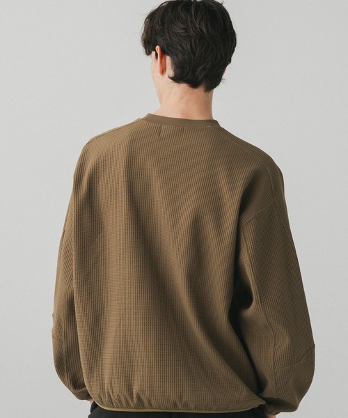 +phenix(プラスフェニックス)の「+phenix(プラスフェニックス)WAFFLE SCULPTED LONG SLEEVE TEE / ワッフルスカルプテッド ロングスリーブTシャツ(Tシャツ/カットソー・メンズ・ブルー/ホワイト/ブラウン/ブラック・S/M/L)」の20枚目の写真