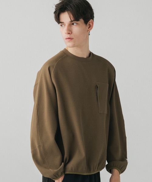 +phenix(プラスフェニックス)の「+phenix(プラスフェニックス)WAFFLE SCULPTED LONG SLEEVE TEE / ワッフルスカルプテッド ロングスリーブTシャツ(Tシャツ/カットソー・メンズ・ブルー/ホワイト/ブラウン/ブラック・S/M/L)」の21枚目の写真