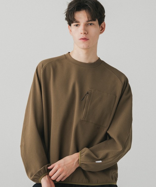 +phenix(プラスフェニックス)の「+phenix(プラスフェニックス)WAFFLE SCULPTED LONG SLEEVE TEE / ワッフルスカルプテッド ロングスリーブTシャツ(Tシャツ/カットソー・メンズ・ブルー/ホワイト/ブラウン/ブラック・S/M/L)」の22枚目の写真