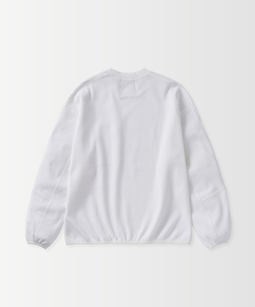 +phenix(プラスフェニックス)の「+phenix(プラスフェニックス)WAFFLE SCULPTED LONG SLEEVE TEE / ワッフルスカルプテッド ロングスリーブTシャツ(Tシャツ/カットソー・メンズ・ブルー/ホワイト/ブラウン/ブラック・S/M/L)」の14枚目の写真