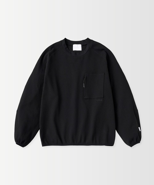 +phenix(プラスフェニックス)の「+phenix(プラスフェニックス)WAFFLE SCULPTED LONG SLEEVE TEE / ワッフルスカルプテッド ロングスリーブTシャツ(Tシャツ/カットソー・メンズ・ブルー/ホワイト/ブラウン/ブラック・S/M/L)」の9枚目の写真