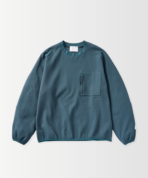 +phenix(プラスフェニックス)の「+phenix(プラスフェニックス)WAFFLE SCULPTED LONG SLEEVE TEE / ワッフルスカルプテッド ロングスリーブTシャツ(Tシャツ/カットソー・メンズ・ブルー/ホワイト/ブラウン/ブラック・S/M/L)」の5枚目の写真
