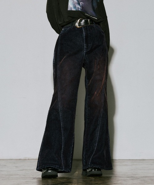 PAGEBOY(ページボーイ)の「フロッキーフレアデニム(デニムパンツ・レディース・ピンク系その他/カーキ系・SMALL/MEDIUM)」の10枚目の写真