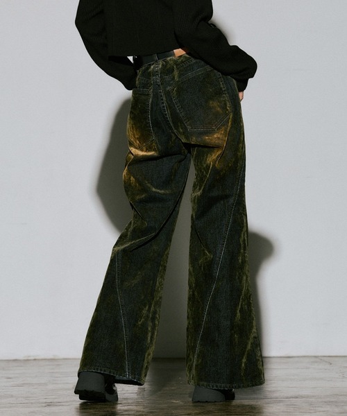 PAGEBOY(ページボーイ)の「フロッキーフレアデニム(デニムパンツ・レディース・ピンク系その他/カーキ系・SMALL/MEDIUM)」の3枚目の写真