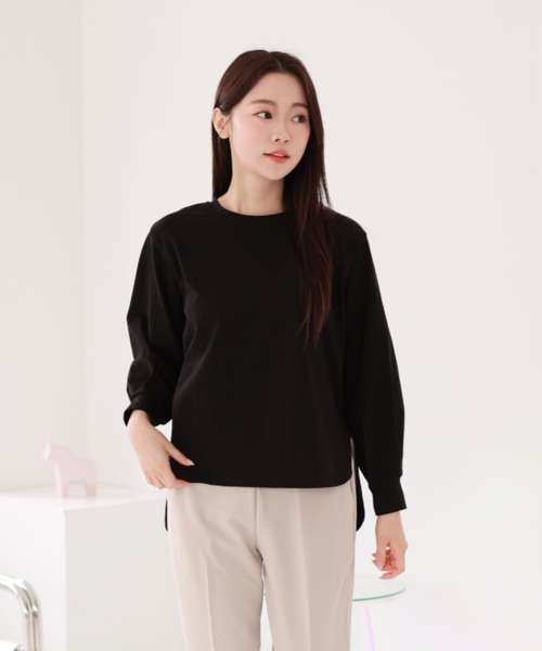 Sleeping Sheep(スリーピングシープ)の「バックドレープシャツ(シャツ/ブラウス・レディース・ホワイト/ブラック・L/M)」の4枚目の写真