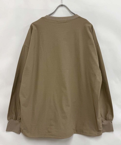 SHISKY（シスキー）の「ドローコード付きBIGロンT(846-05)（Tシャツ/カットソー・メンズ・ブラック×ホワイト/オフホワイト/カーキ/ベージュ/ブラック/チャコールグレー/ブラック×ブラック・XL/L/M）」の8枚目の写真