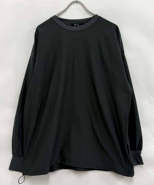 SHISKY（シスキー）の「ドローコード付きBIGロンT(846-05)（Tシャツ/カットソー・メンズ・ブラック×ホワイト/オフホワイト/カーキ/ベージュ/ブラック/チャコールグレー/ブラック×ブラック・XL/L/M）」の11枚目の写真
